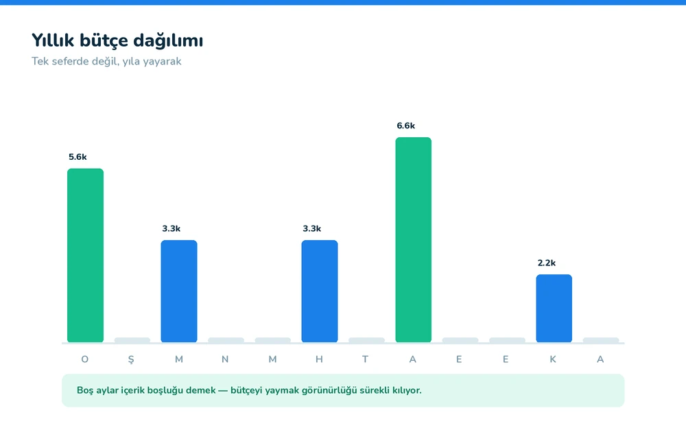 Yıllık video bütçesinin aylara dağılımı