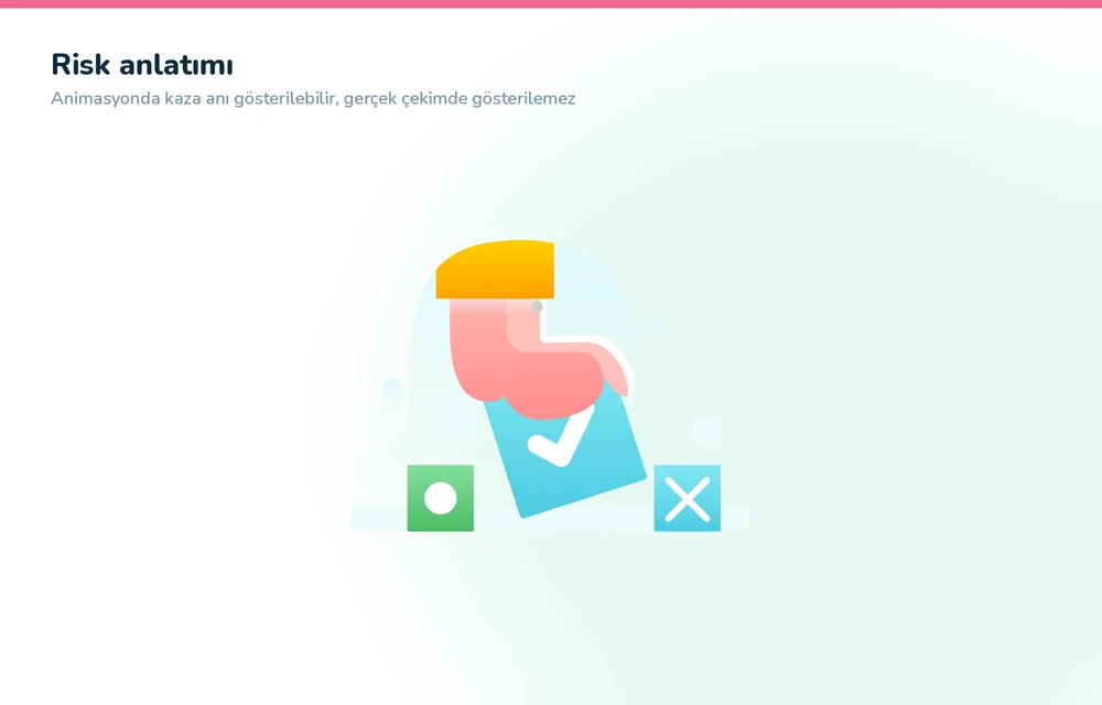 İş güvenliği eğitim videosunda risk anlatımı