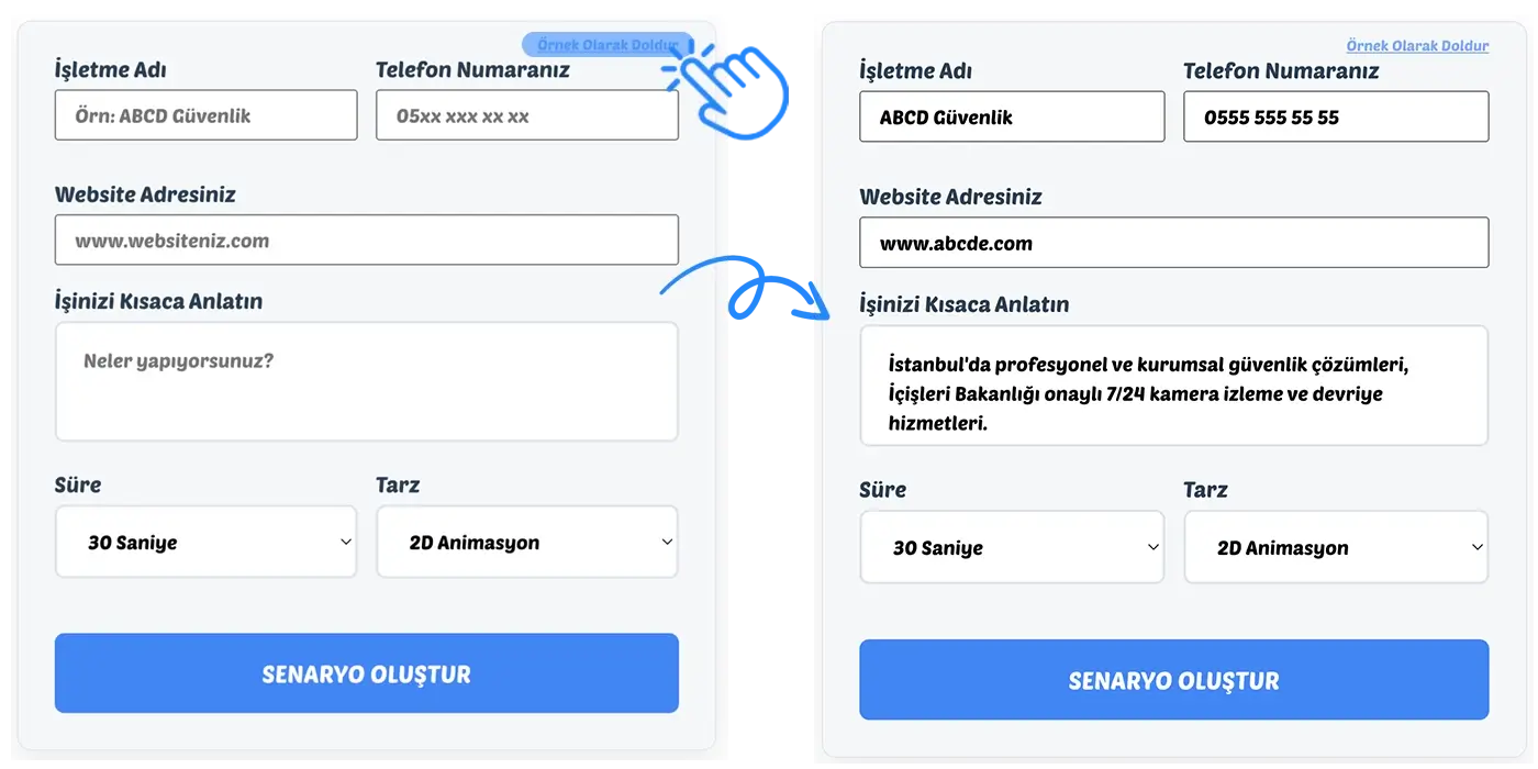 ücretsiz senaryo oluşturma aracı